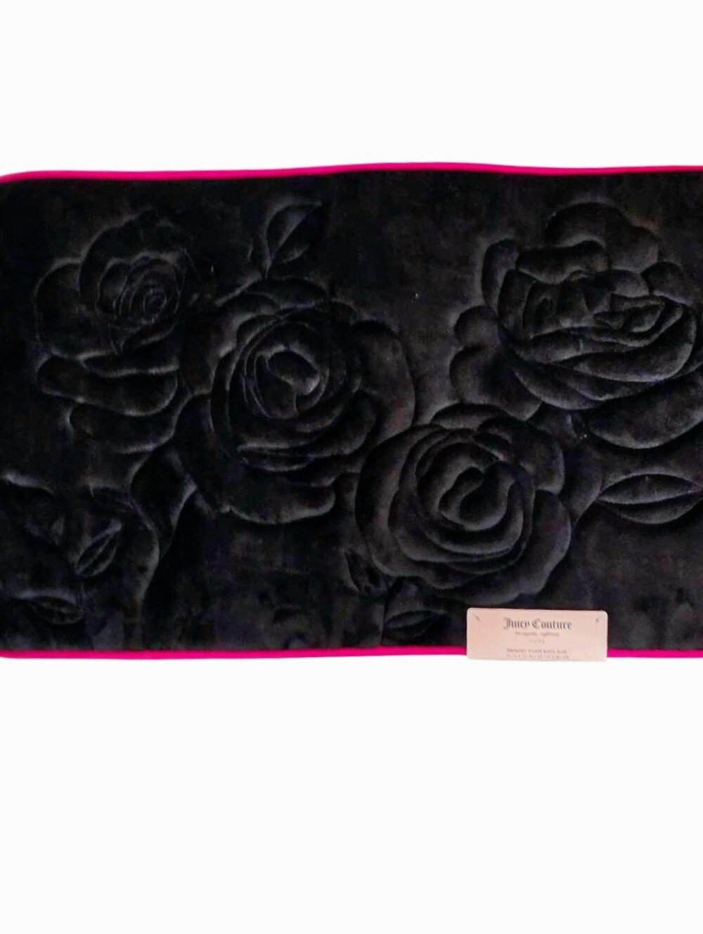 Juicy Couture Home Rose Embossed Memory Foam Bath Rug